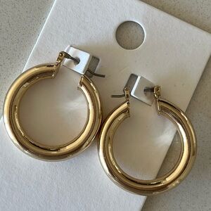 Express Gold Hoops NWT